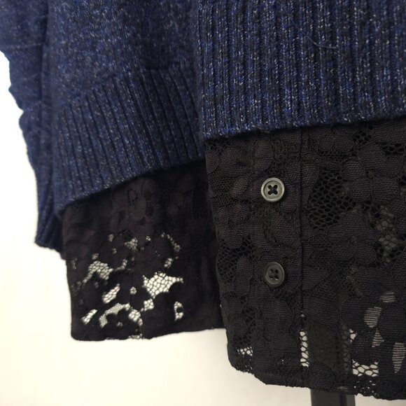 TORRID Longsleeve Knit Sweater Blue/ Black Lace Trim TORRID 4 - Picture 8 of 11